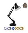 GLOBOSTAR® DESK 01538 Μοντέρνο Επιτραπέζιο Φωτιστικό Πορτατίφ με Ντουί 1 x E27 AC 220-240V IP20 - Μαύρο - Μ15 x Π15 x Υ67cm
